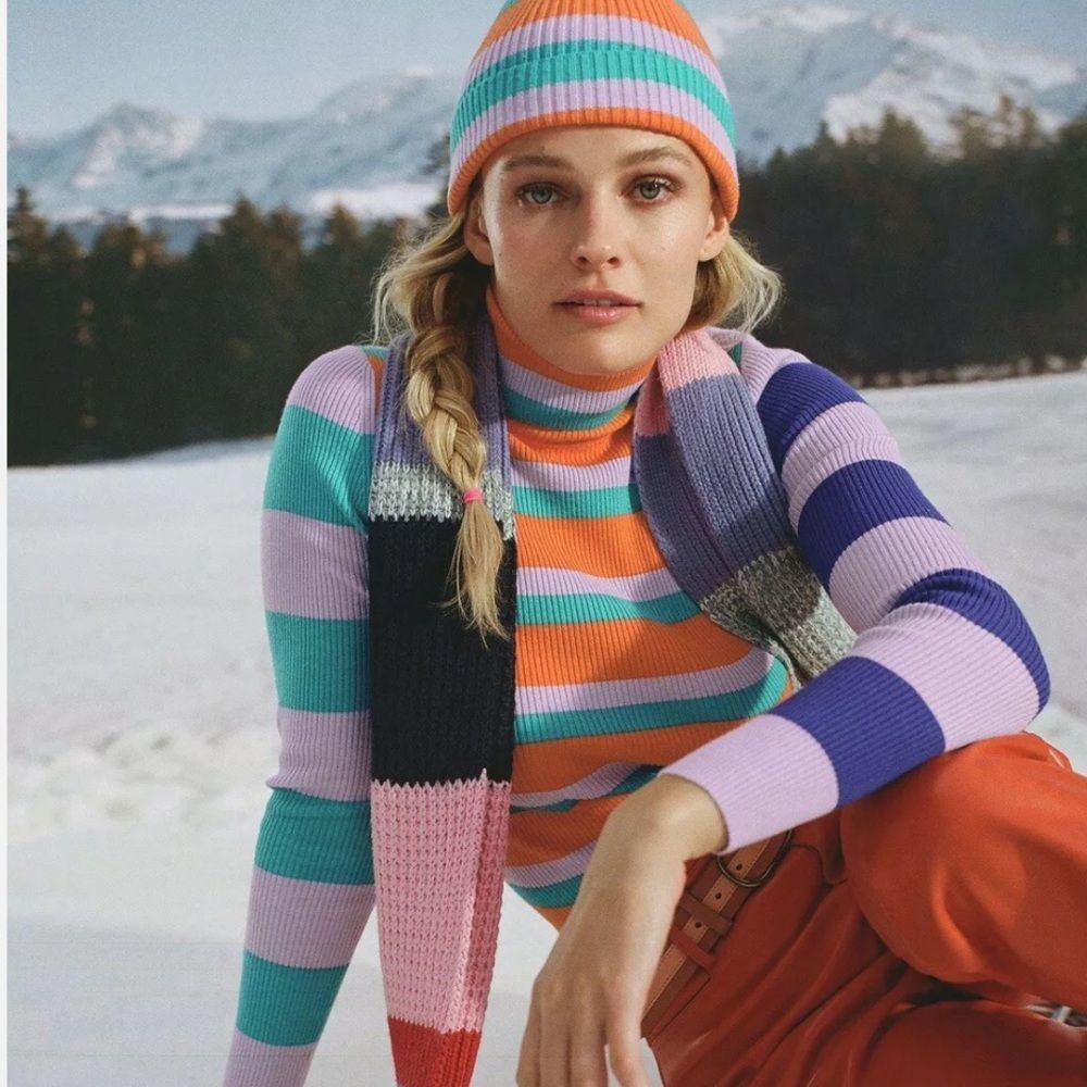 Maeve Statement Striped Classic Anthropologie Turtleneck Sweater